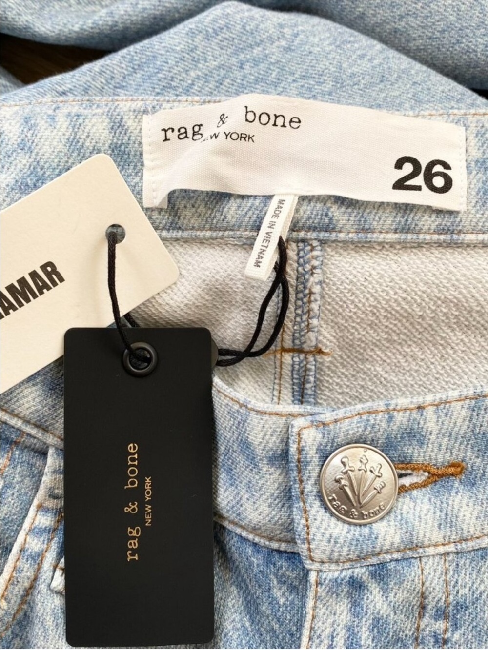 NWT Rag & Bone Miramar Sofie Wide-Leg Pants Sweatpant Jeans 26 Light Blue - Picture 9 of 15